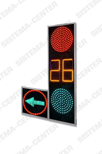 Photo T.1l1/Т.1r1 vehicle road traffic light with additional panel complete with TOOV