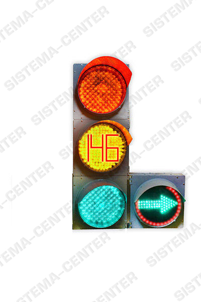 Photo T.1l2/Т.1r2 traffic light with additional panel (complete with TOOV)