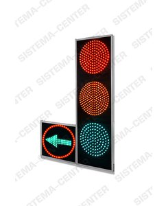 T.1l2/T.1r2 vehicle road traffic light with additional panel : Photo - Sistema-Center