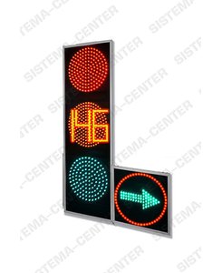 T.1l2/Т.1r2 vehicle road traffic light with additional panel complete with TOOV: Photo - JSC "Sistema-Center"